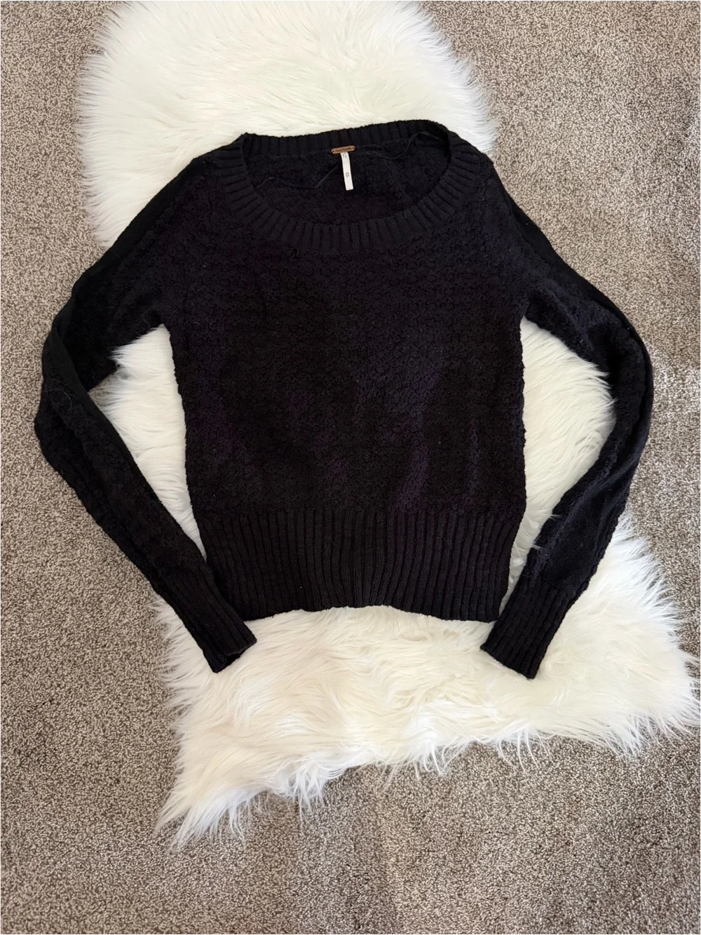 Free People Knit Open Back Tie Sweater
